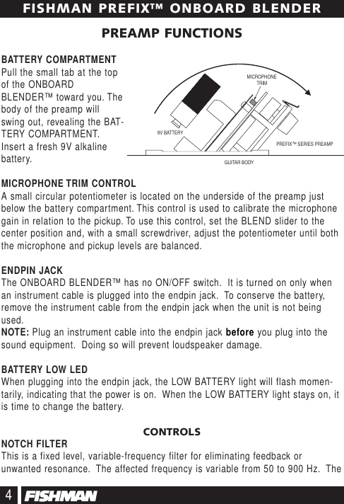 Page 4 of 12 - Fishman Fishman-Blender-Users-Manual- C  Fishman-blender-users-manual