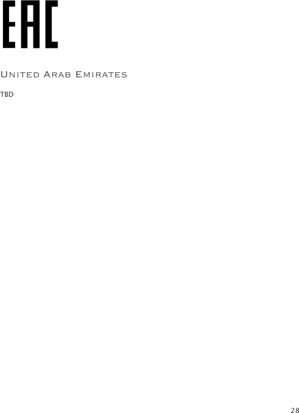 28    United Arab Emirates TBD   