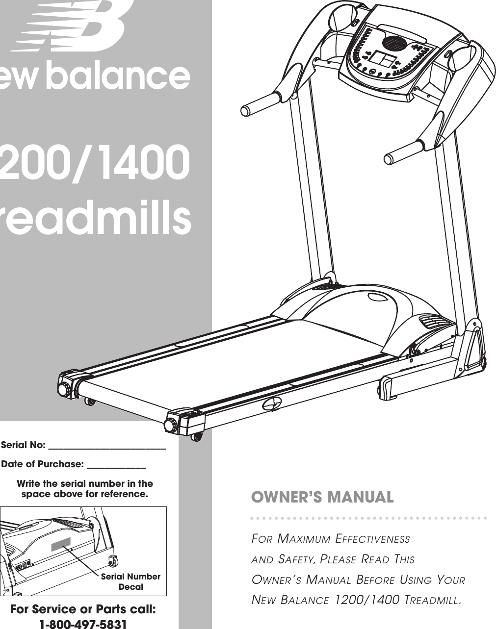 nb 1400 treadmill manual