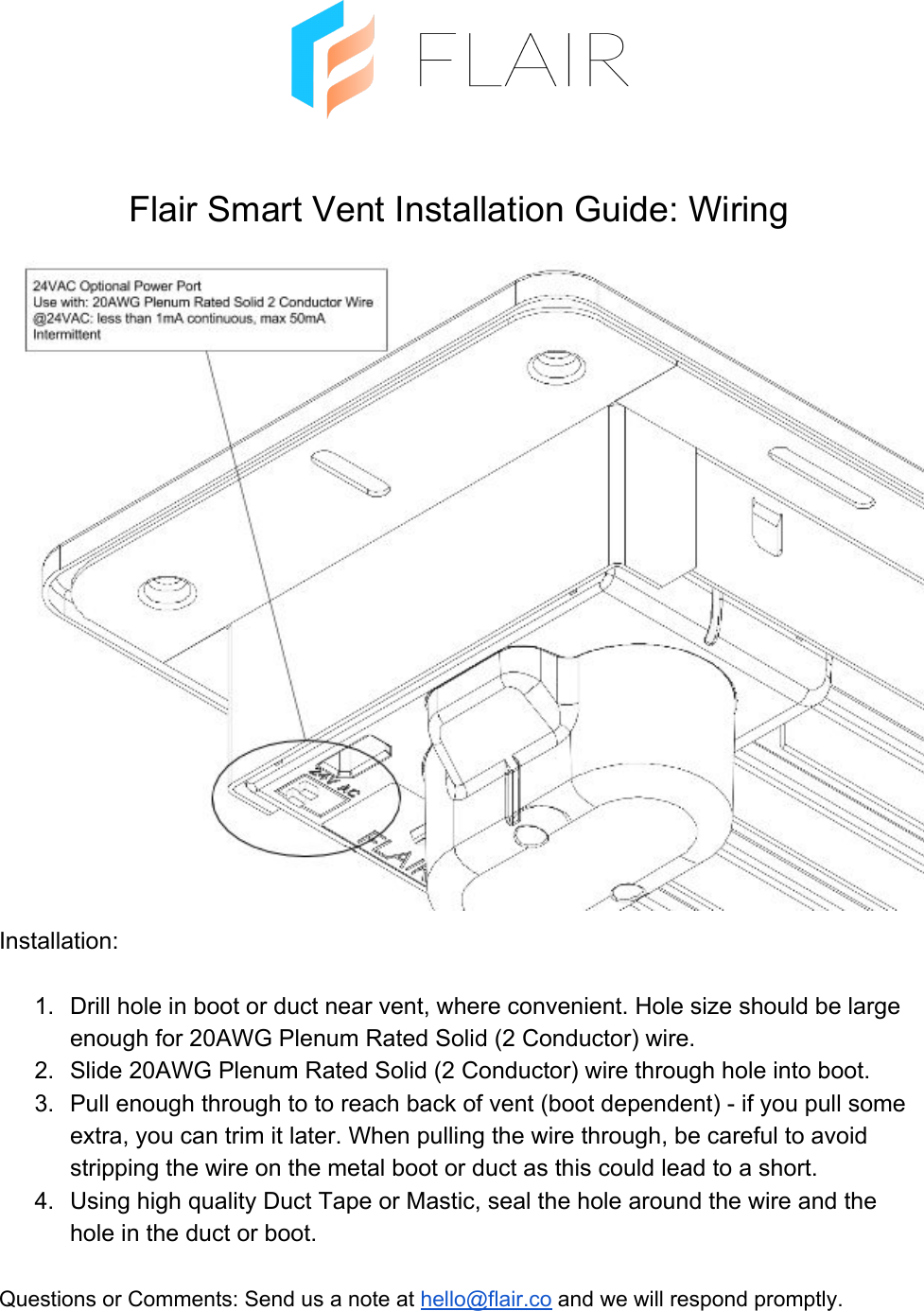 Page 1 of 2 - Vent Wiring Installation Guide