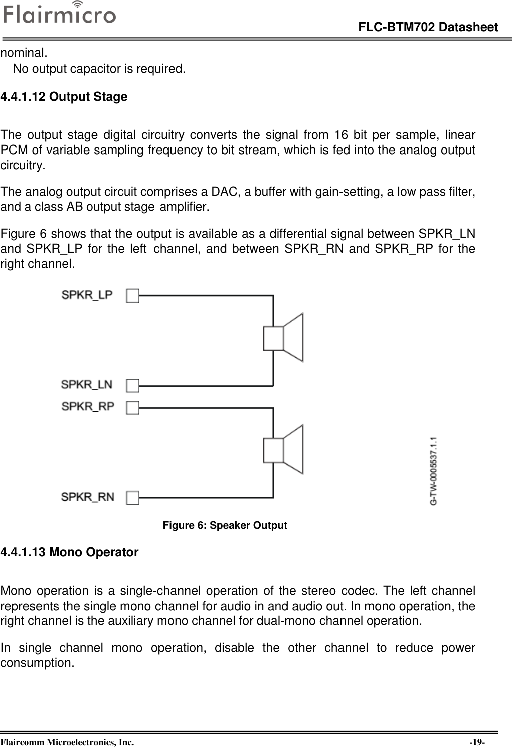 Page 19 of Flaircomm Microelectronics BTM702A Bluetooth Module  BT5.0 User Manual