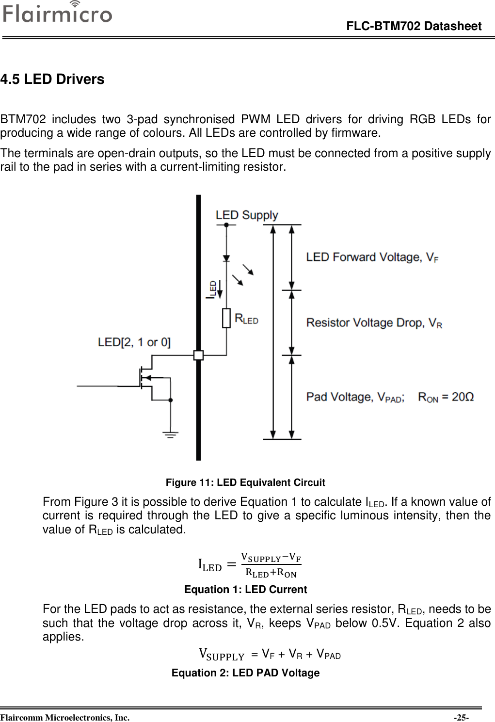 Page 25 of Flaircomm Microelectronics BTM702A Bluetooth Module  BT5.0 User Manual