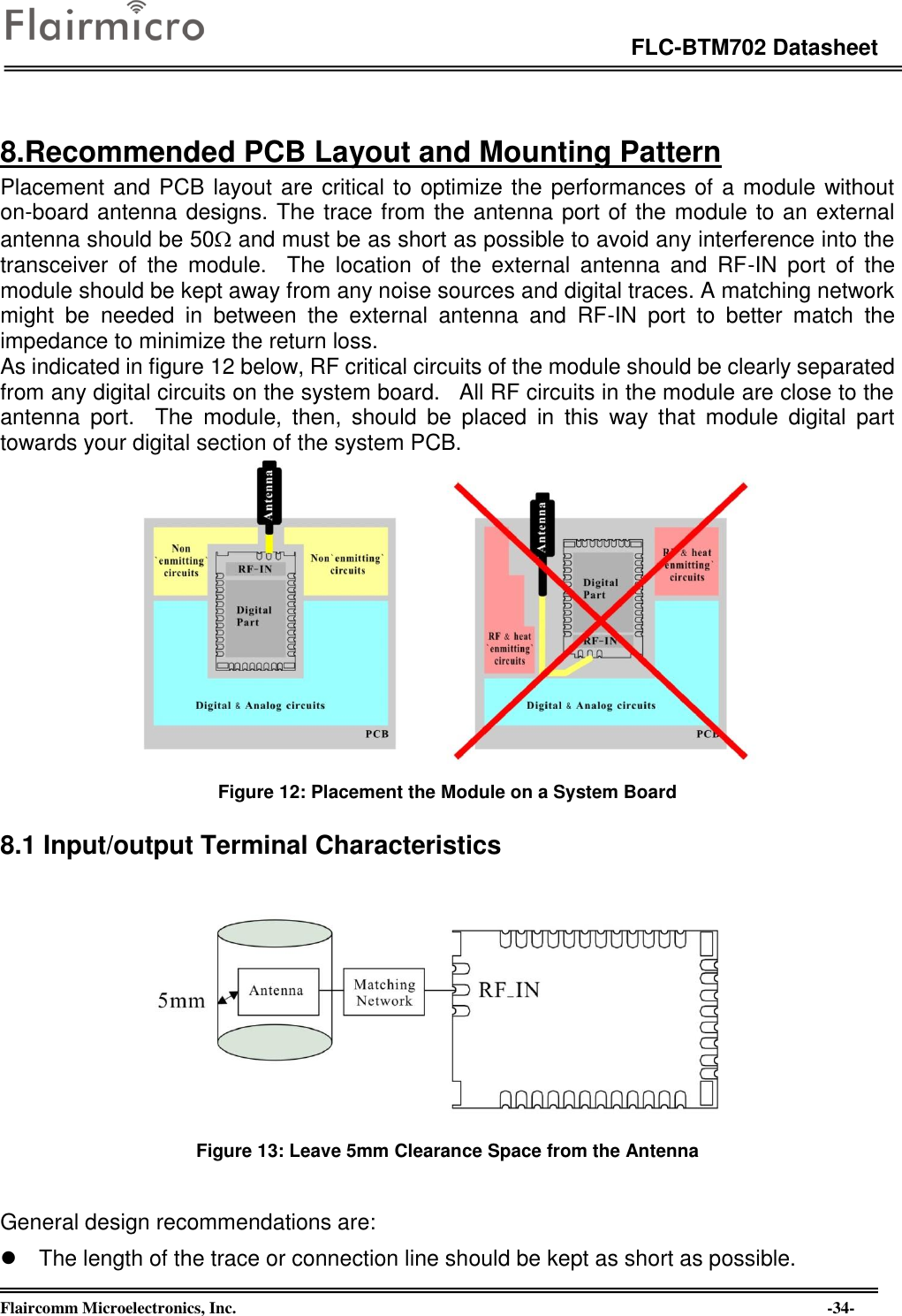 Page 34 of Flaircomm Microelectronics BTM702A Bluetooth Module  BT5.0 User Manual