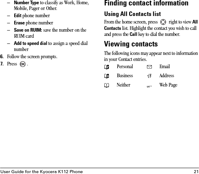 22 Storing Contacts