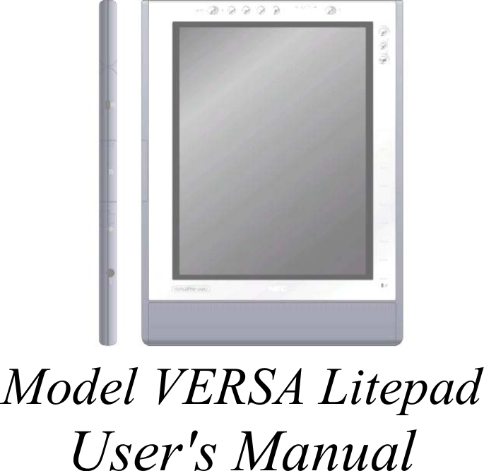                       Model VERSA Litepad User&apos;s Manual  