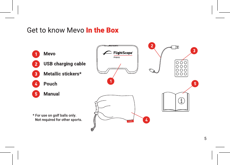 Page 6 of FlightScope A7310 Mevo - sports speed measuring sensor User Manual E19 JP547 Iss11 FS Mevo