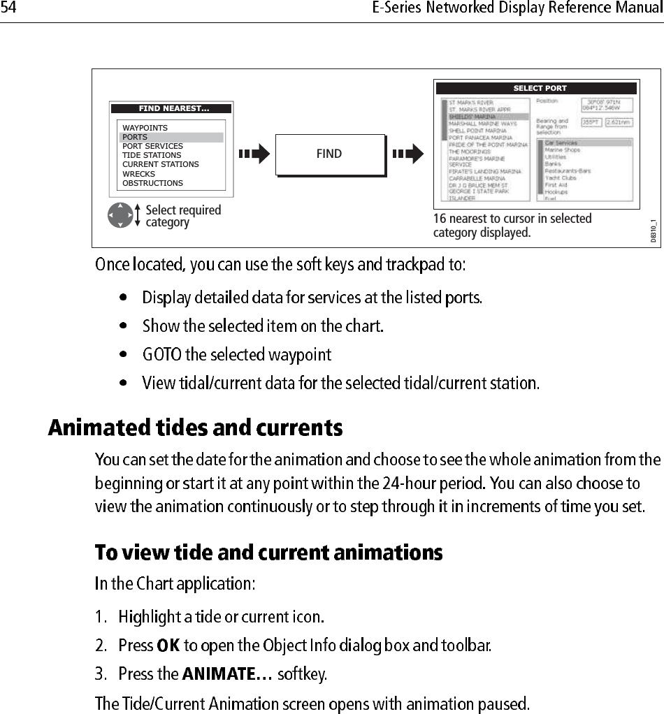             D8310_1FIND   FIND NEAREST...WAYPOINTSPORT SERVICESTIDE STATIONSCURRENT STATIONSWRECKSOBSTRUCTIONSPORTS   SELECT PORT16 nearest to cursor in selected category displayed.Select required category