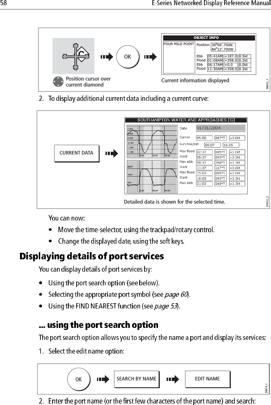                                     D8313_1OKPosition cursor over current diamondOBJECT INFOFOUR MILE POINTEbbFloodEbbFloodPosition 30006&apos;.700N84012&apos;.700W05:41AM +187.001:08AM +358.006:17AM +0.011:30AM +358.00.5kt0.2kt0.0kt0.2ktCurrent information displayedCD7513_2CURRENT DATADetailed data is shown for the selected time.D8314_1OKSEARCH BY NAME EDIT NAME