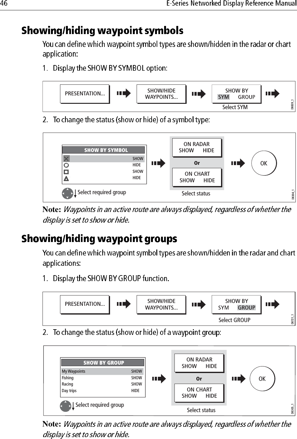                         Note:                         Note: D8839_1PRESENTATION... SHOW/HIDEWAYPOINTS...SHOW BYSelect SYMSYMD8304_1OKSelect statusFish      HIDERa      SHOWDay      HIDESHOW BY SYMBOLMSHOWSelect required groupON CHARTSHOW      HIDEON RADARSHOW      HIDEOrD8721_1PRESENTATION... SHOW/HIDEWAYPOINTS...SHOW BYSelect GROUPGROUPD8305_1OKSelect required groupFishing      SHOWRacing      SHOWDay trips      HIDESHOW BY GROUPMy Waypoints SHOWSelect statusON CHARTSHOW      HIDEON RADARSHOW      HIDEOr