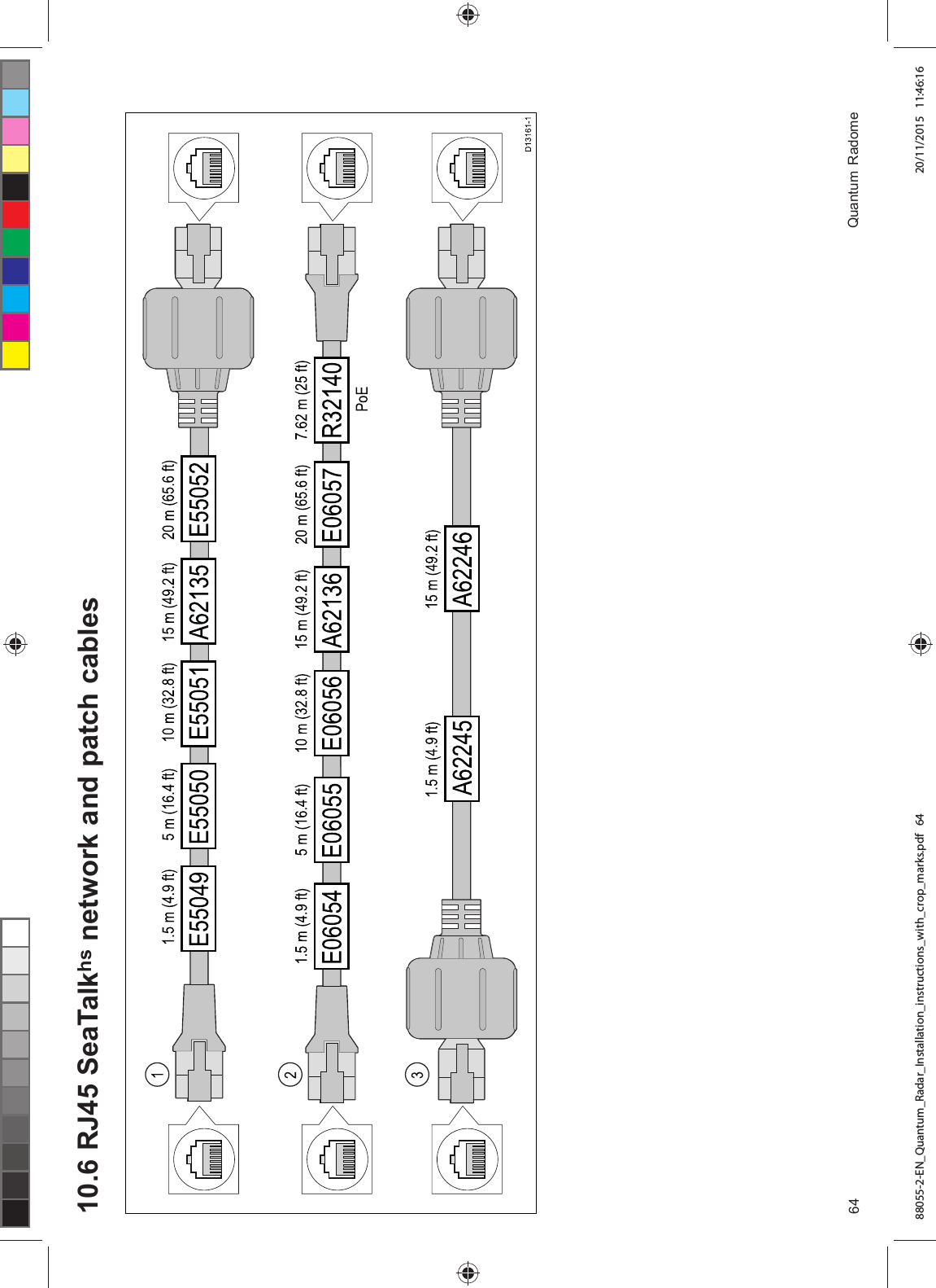  5- 6HD7DONKV QHWZRUN DQG SDWFK FDEOHV 4XDQWXP 5DGRPH88055-2-EN_Quantum_Radar_Installation_instructions_with_crop_marks.pdf   64 20/11/2015   11:46:16