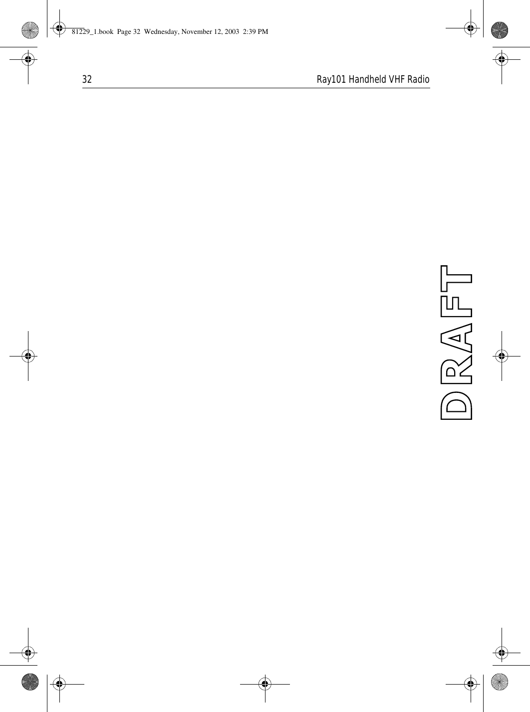32 Ray101 Handheld VHF Radio81229_1.book  Page 32  Wednesday, November 12, 2003  2:39 PM