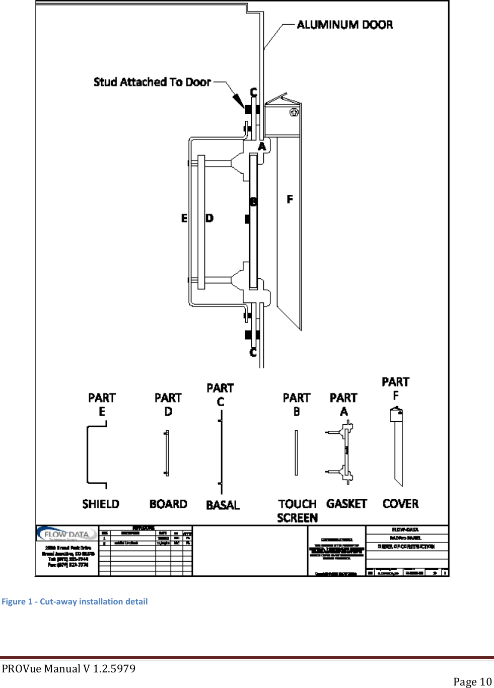 PROVue Manual V 1.2.5979   Page 10   Figure 1 - Cut-away installation detail  