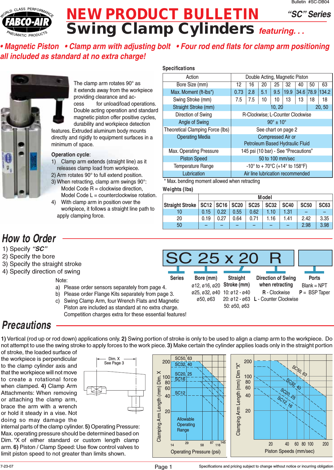 Page 1 of 4 - Flow Fabco-Air Sc Series Clamp Cylinders-1505484123 User Manual