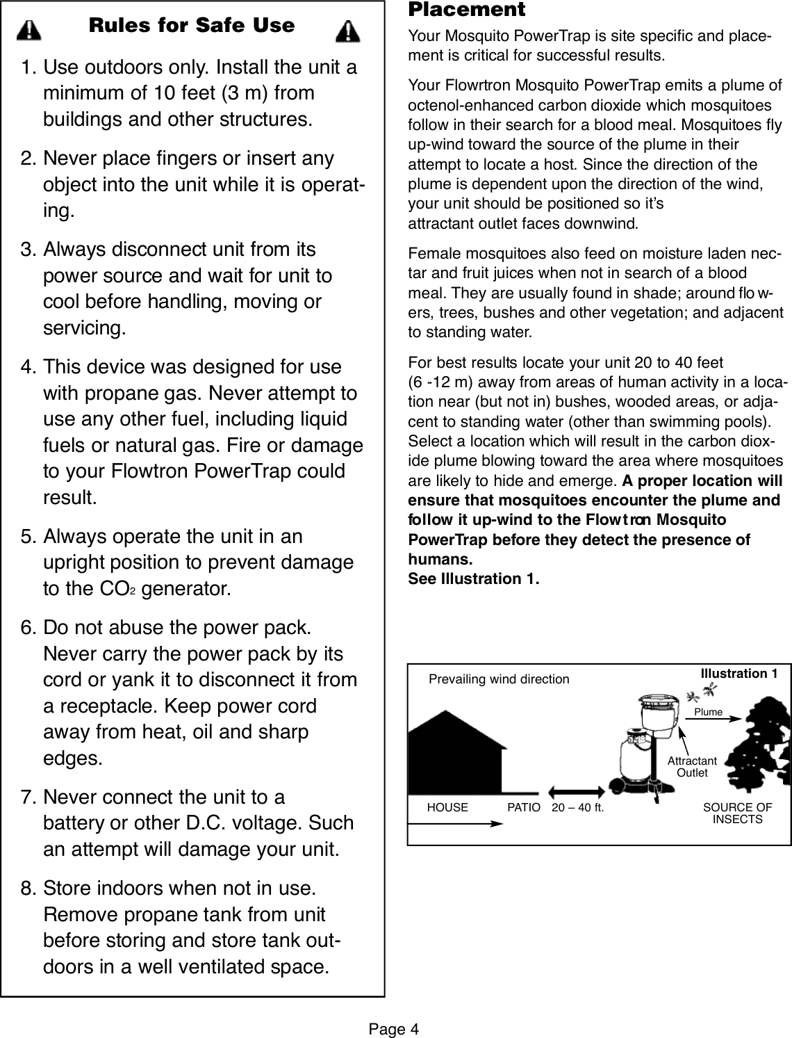 Page 4 of 8 - Flowtron-Outdoor-Products Flowtron-Outdoor-Products-Mosquito-Powertrap-Mt-200-Series-Users-Manual- Generic PowerTrap Owner's Manual  Flowtron-outdoor-products-mosquito-powertrap-mt-200-series-users-manual