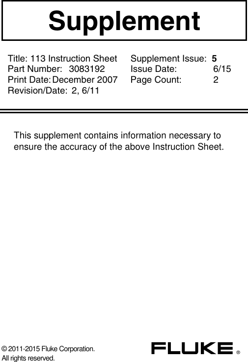 Page 1 of 3 - Fluke Fluke-117-Users-Manual-  Fluke-117-users-manual