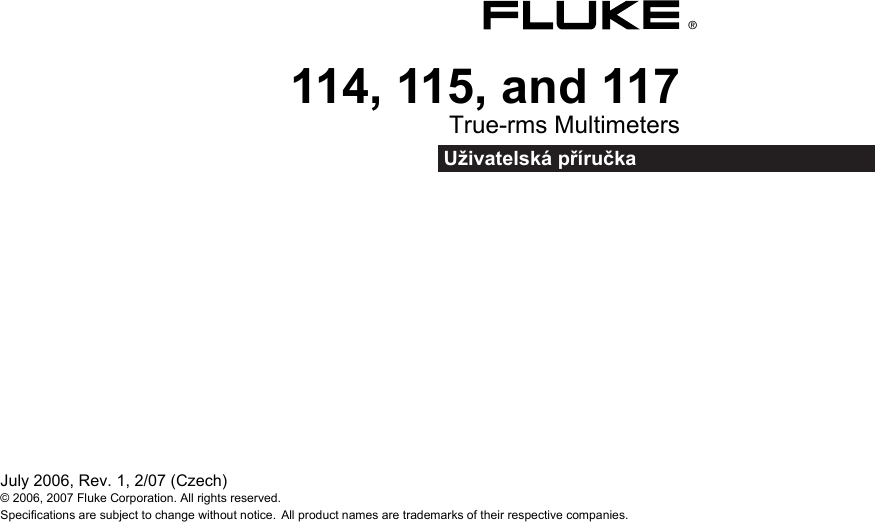 Fluke 117 Users Manual