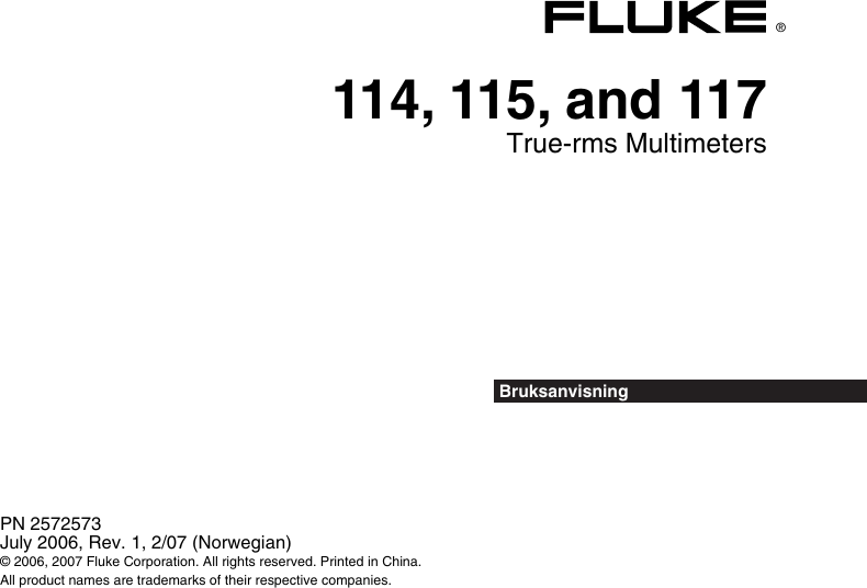 Fluke 117 Manual