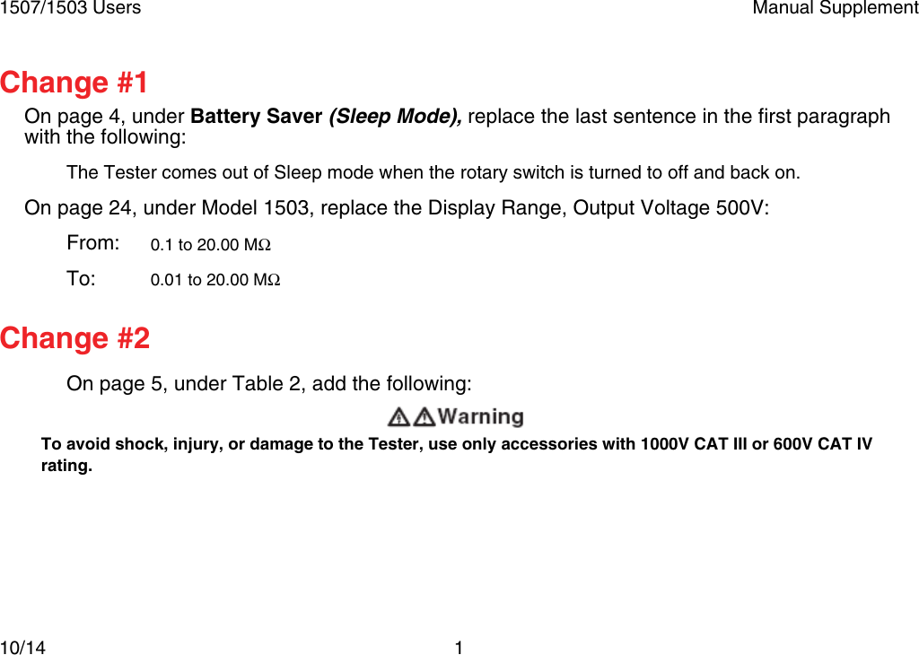 Page 2 of 4 - Fluke Fluke-1507-Users-Manual-  Fluke-1507-users-manual