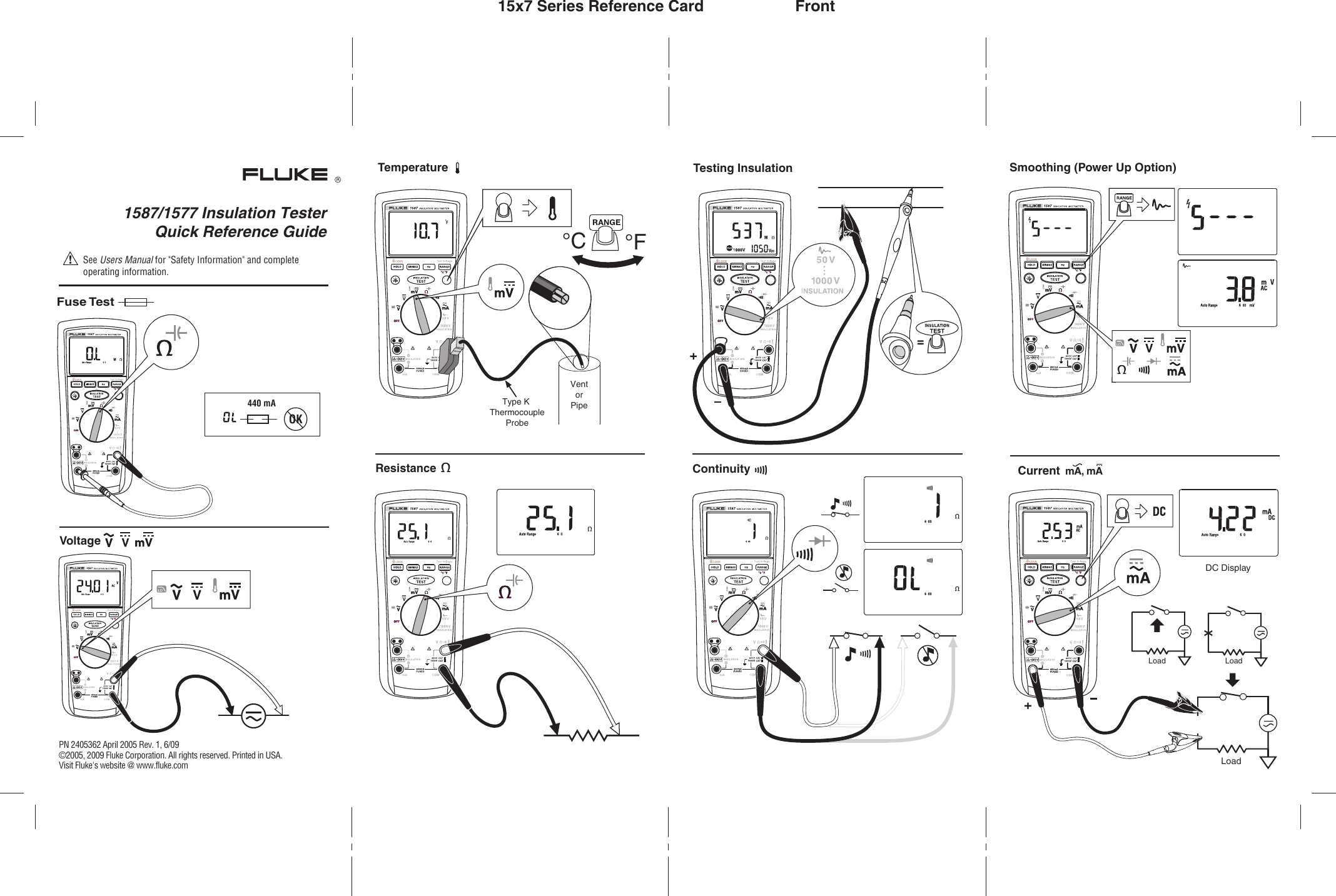 Page 1 of 2 - Fluke Fluke-1587-Users-Manual- 15x7_QRC1  Fluke-1587-users-manual