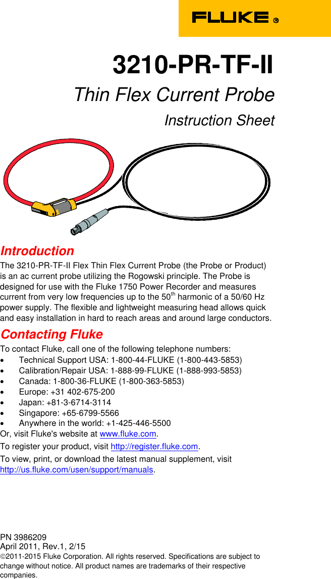 Page 1 of 4 - Fluke Fluke-1750-B-Users-Manual- Fluke-1750-b-users-manual