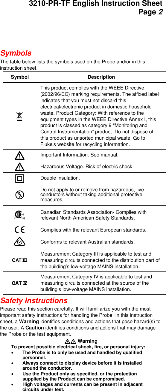 Fluke 1750 B Users Manual