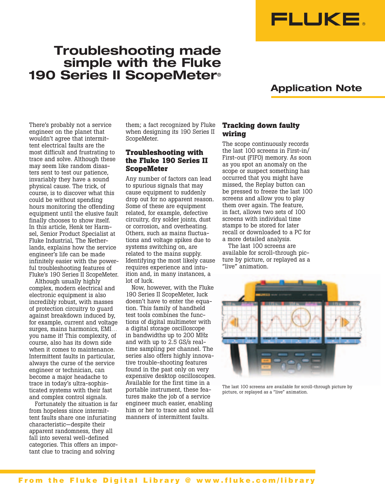 Page 1 of 3 - Fluke Fluke-190-202-Application-Note-  Fluke-190-202-application-note