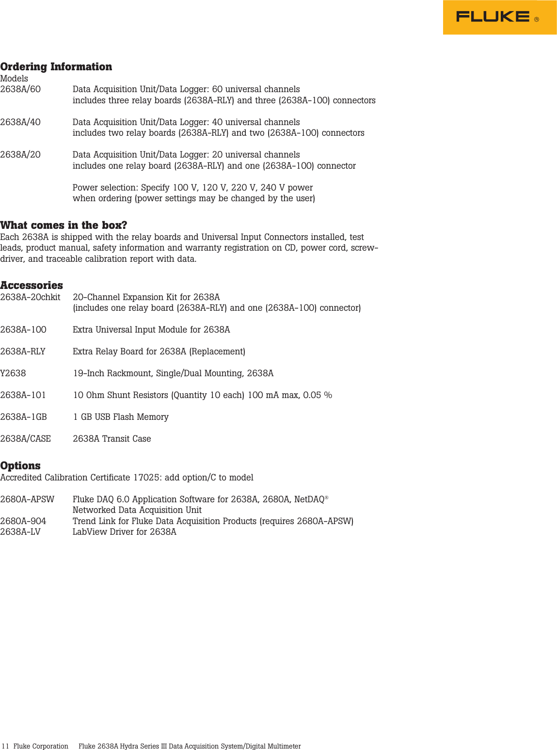 Page 11 of 12 - Fluke Fluke-2638A-Hydra-Series-Iii-Data-Sheet- 3000 Series LiNK  Tools. The Wireless Team. Fluke-2638a-hydra-series-iii-data-sheet