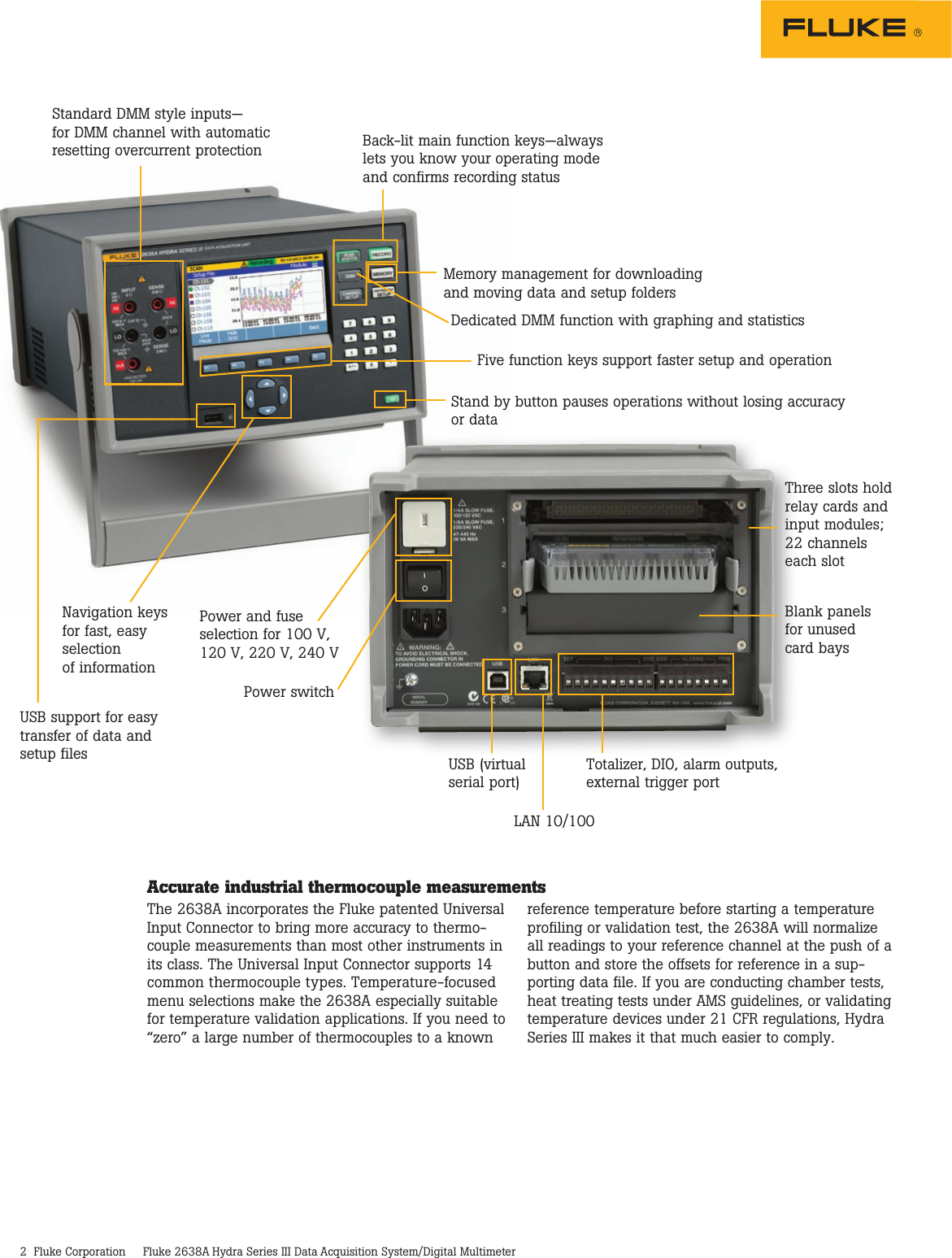 Page 2 of 12 - Fluke Fluke-2638A-Hydra-Series-Iii-Data-Sheet- 3000 Series LiNK  Tools. The Wireless Team. Fluke-2638a-hydra-series-iii-data-sheet