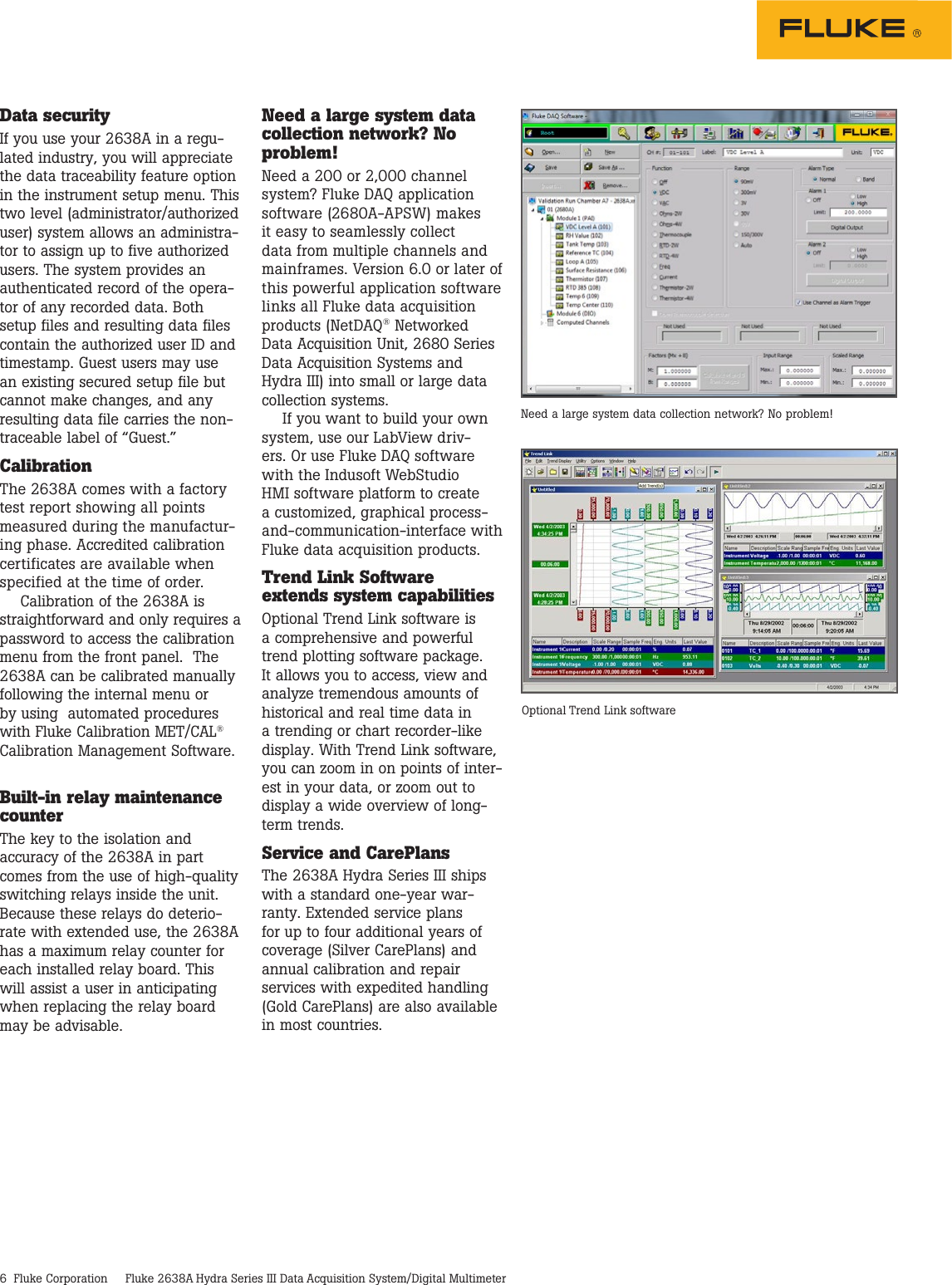 Page 6 of 12 - Fluke Fluke-2638A-Hydra-Series-Iii-Data-Sheet- 3000 Series LiNK  Tools. The Wireless Team. Fluke-2638a-hydra-series-iii-data-sheet