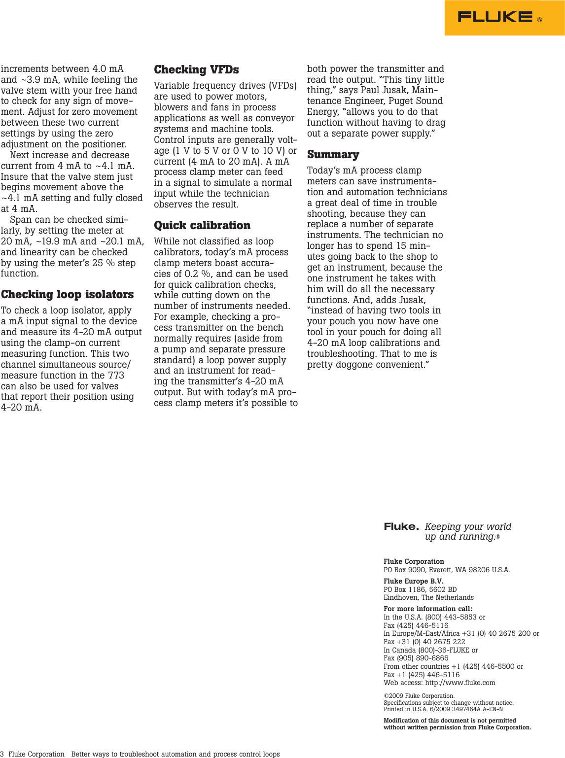 Page 3 of 3 - Fluke Fluke-28-Ii-Application-Note- Better Ways To Troubleshoot Automation And Process Control Loops  Fluke-28-ii-application-note