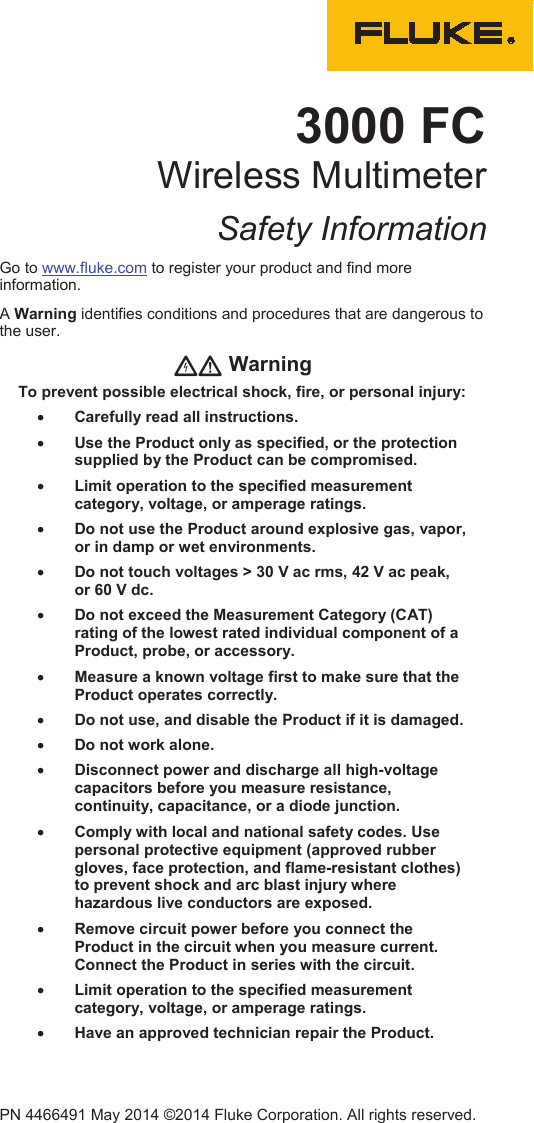 Page 1 of 4 - Fluke Fluke-3000-Fc-Users-Manual- Fluke-3000-fc-users-manual