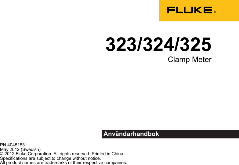 Fluke 323 Users Manual