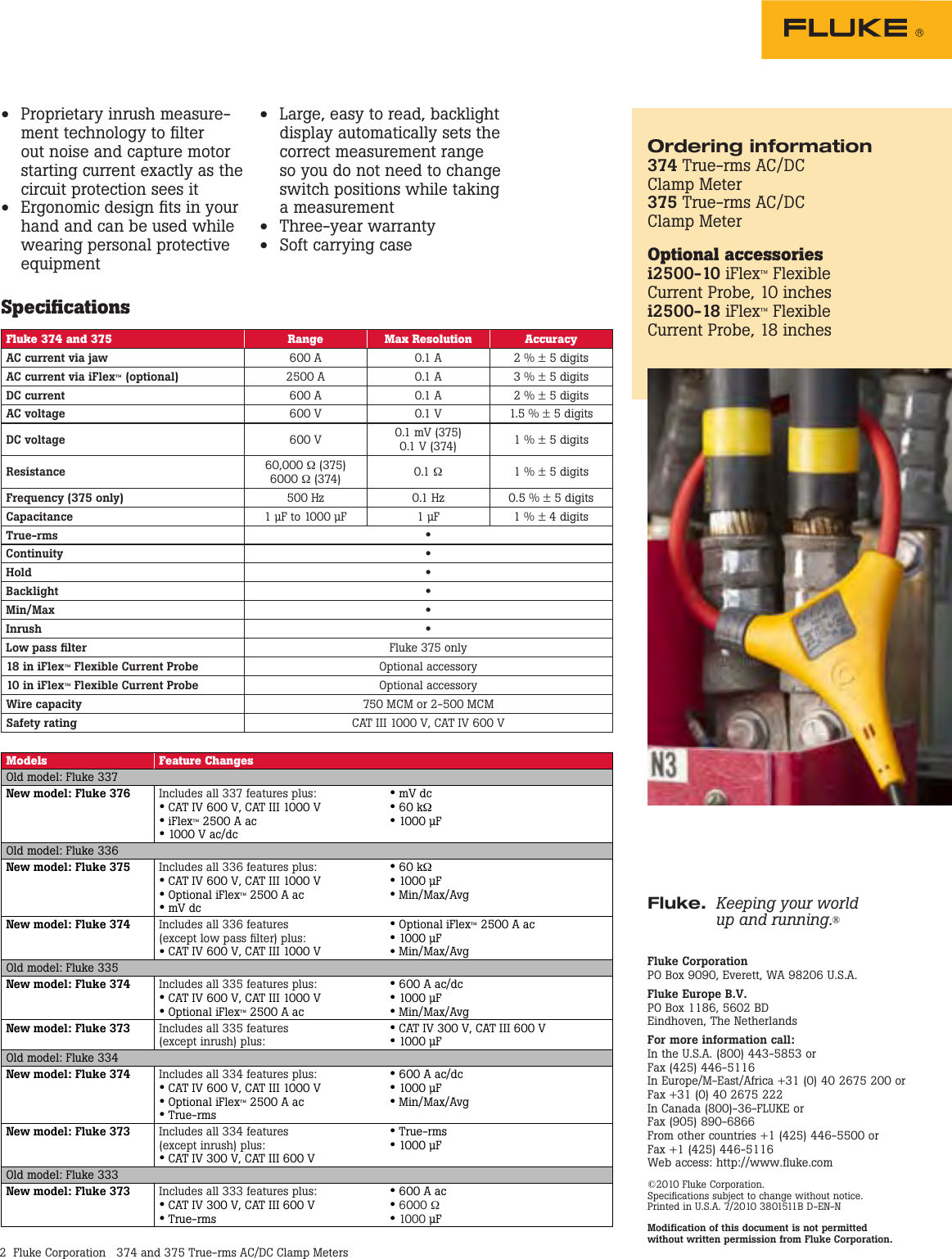 Page 2 of 2 - Fluke Fluke-375-Data-Sheet-  Fluke-375-data-sheet