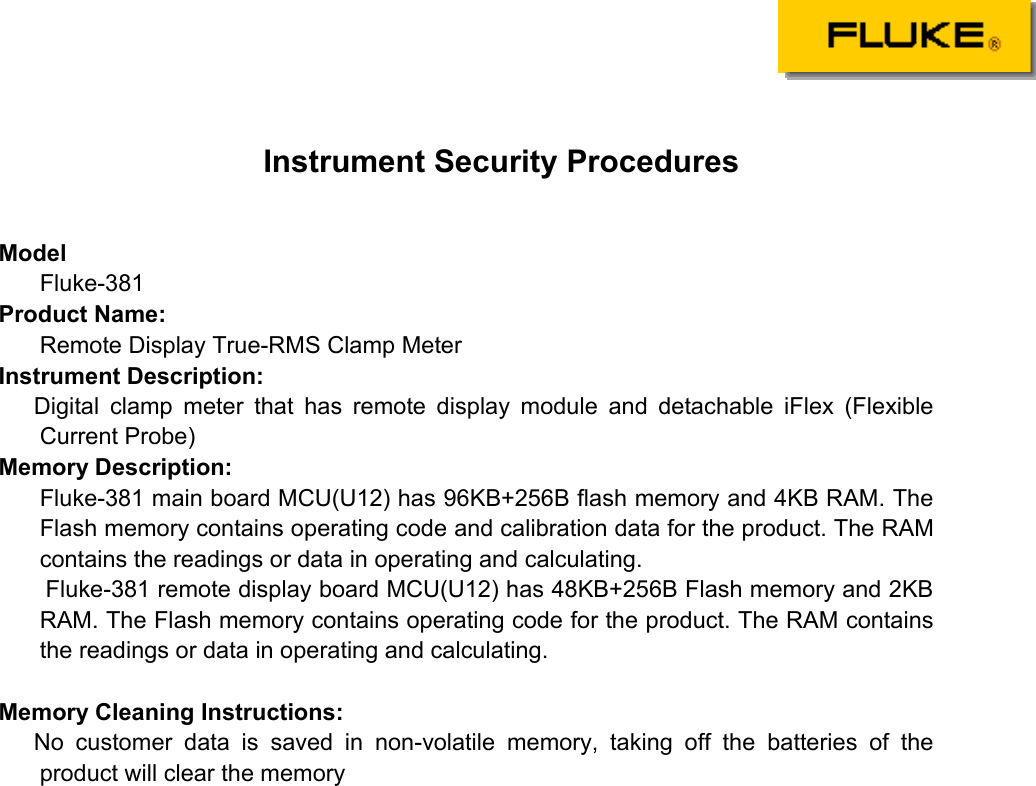 Page 1 of 1 - Fluke Fluke-381-Users-Manual F381 SOMV