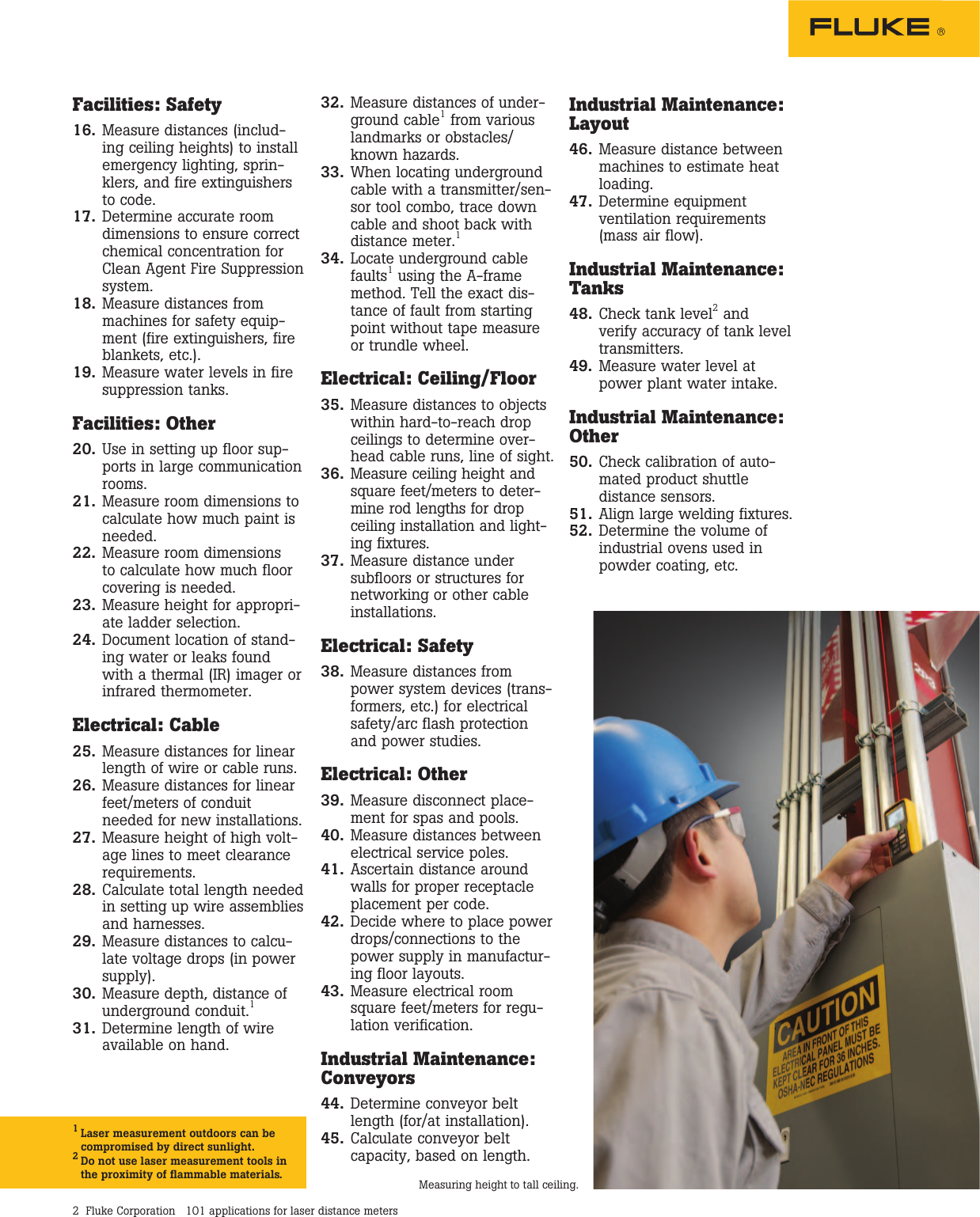 Page 2 of 4 - Fluke Fluke-424D-Application-Note- 101 Applications For Laser Distance Meters  Fluke-424d-application-note