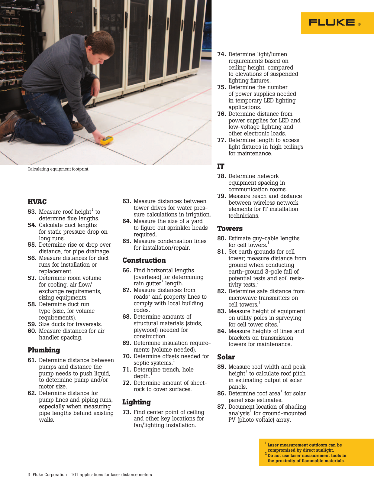 Page 3 of 4 - Fluke Fluke-424D-Application-Note- 101 Applications For Laser Distance Meters  Fluke-424d-application-note