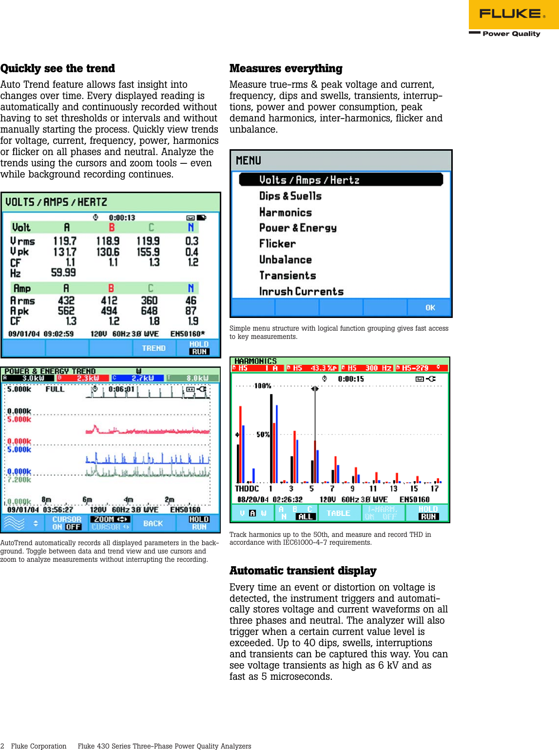 Page 2 of 8 - Fluke Fluke-430-Series-Users-Manual- 2116965 Rev A  Fluke-430-series-users-manual