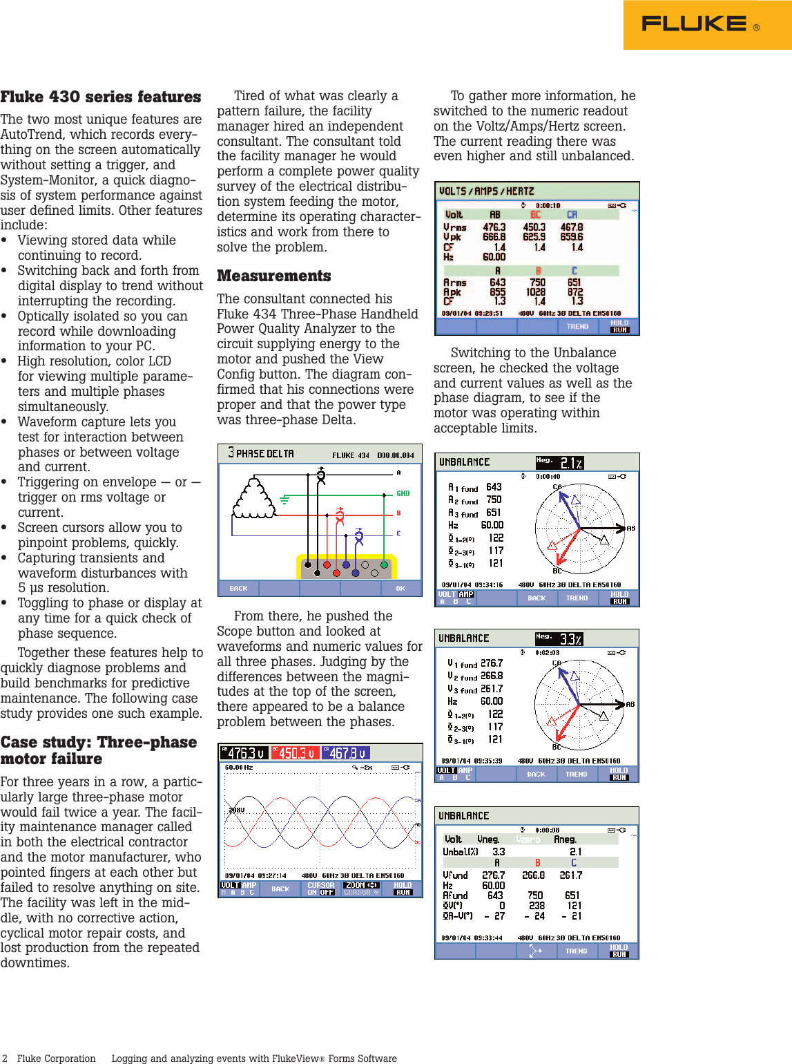 Page 2 of 3 - Fluke Fluke-434-Series-Ii-Application-Note- Introducing The 430 Series Three-Phase Power Quality Analyzer  Fluke-434-series-ii-application-note