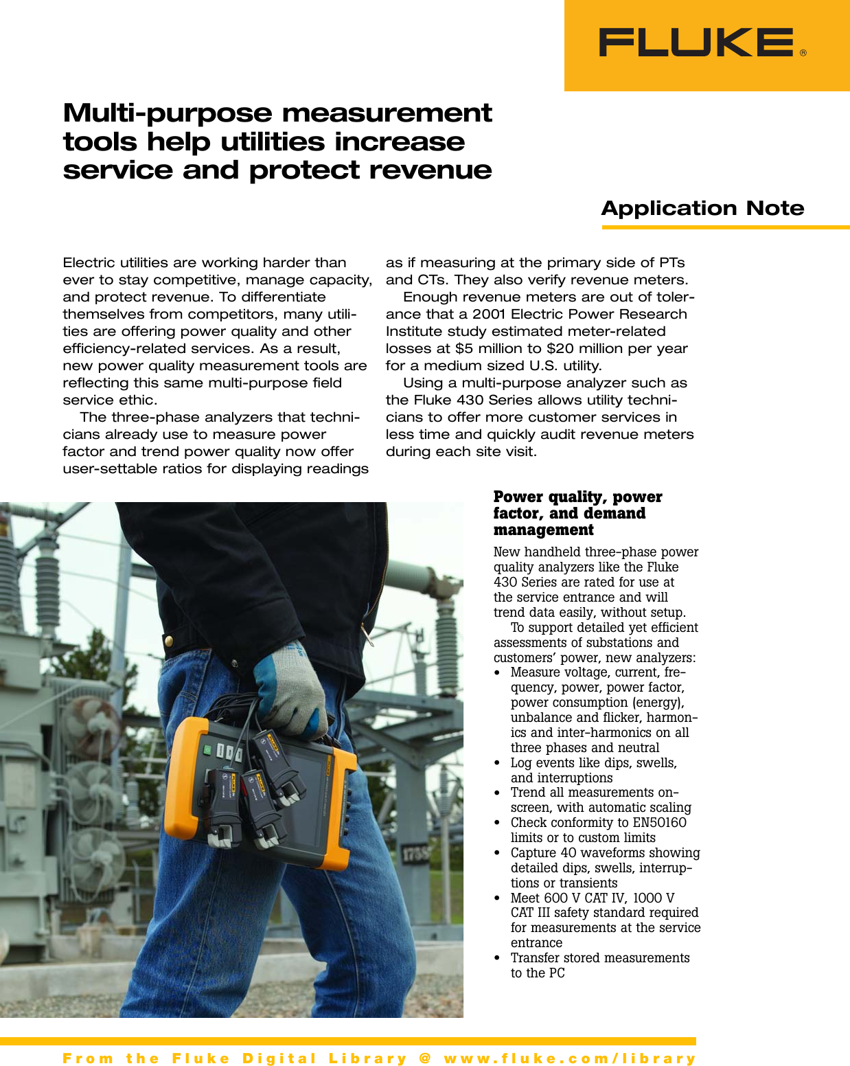 Page 1 of 4 - Fluke Fluke-434-Series-Ii-Application-Note- 2412973 Fluke-434-series-ii-application-note