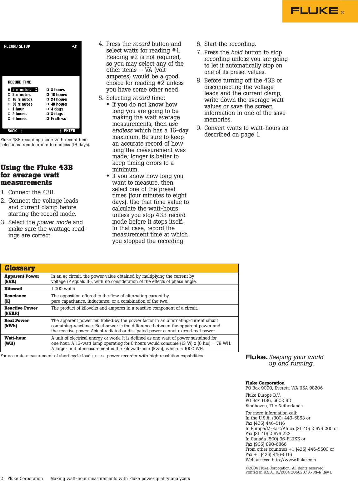 Page 2 of 2 - Fluke Fluke-43B-Application-Note- 2066287 Rev A  Fluke-43b-application-note