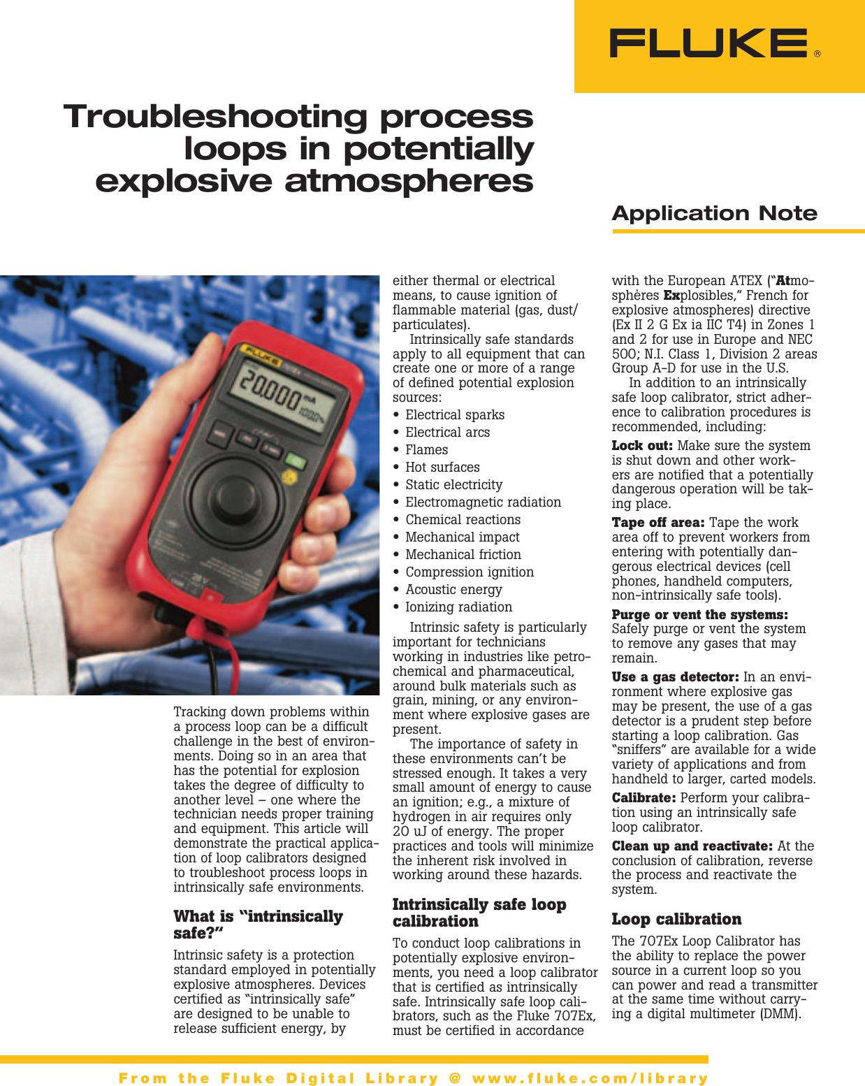 Page 1 of 2 - Fluke Fluke-707Ex-Application-Note-  Fluke-707ex-application-note