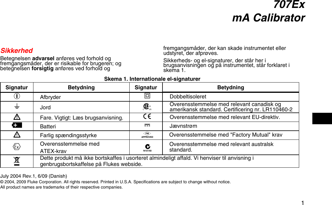 Page 1 of 4 - Fluke Fluke-707Ex-Users-Manual Text