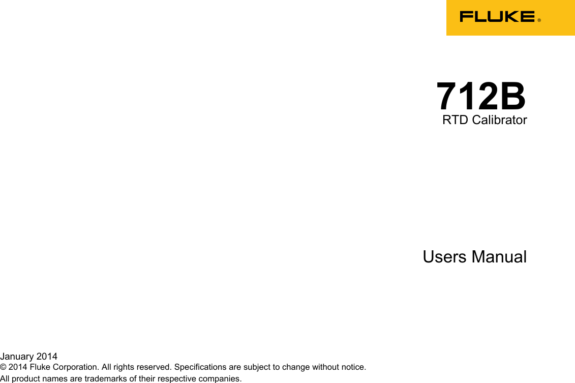 Fluke 712B Rtd Users Manual