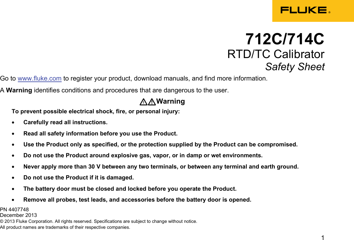 Page 1 of 4 - Fluke Fluke-714B-Users-Manual-  Fluke-714b-users-manual