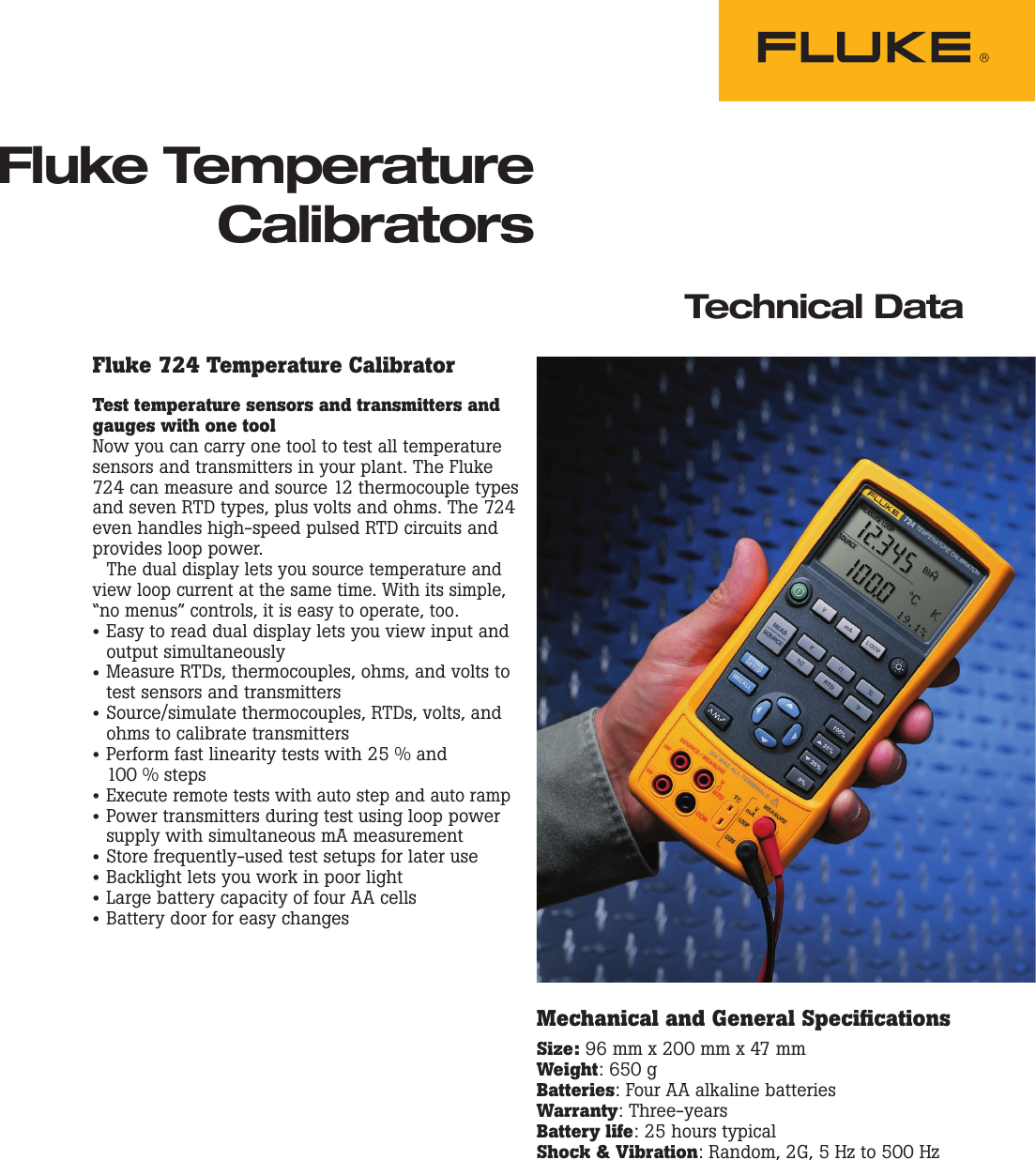 Page 1 of 3 - Fluke Fluke-724-Data-Sheet-  Fluke-724-data-sheet