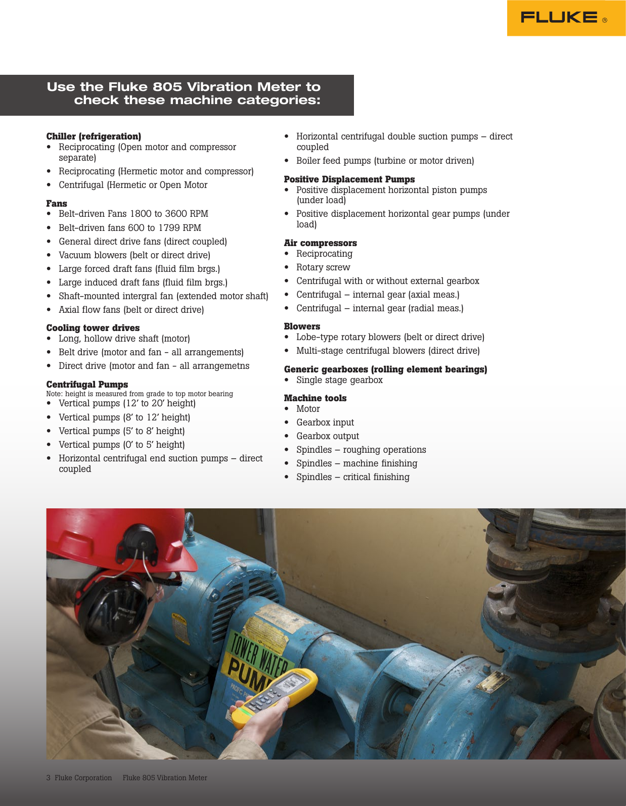 Page 3 of 4 - Fluke Fluke-805-Data-Sheet- 805 Vibration Meter  Fluke-805-data-sheet