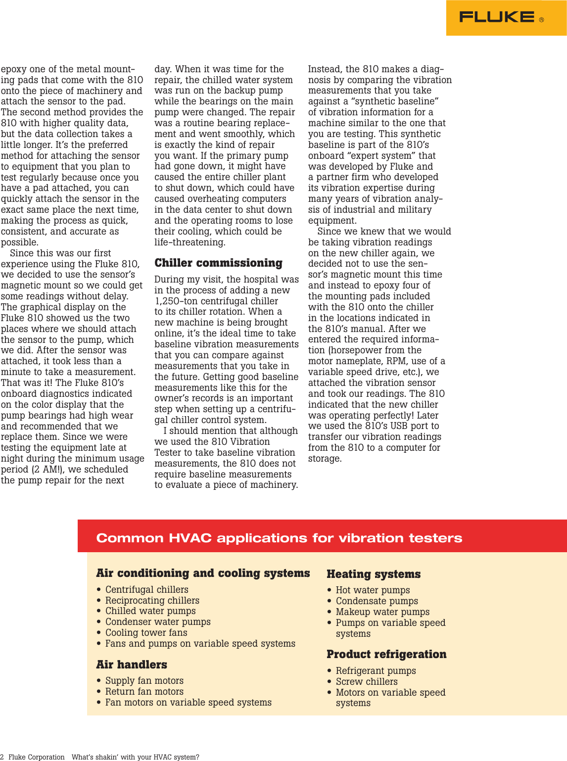 Page 2 of 3 - Fluke Fluke-810-Application-Note- What’s Shakin’ With Your HVAC System?  Fluke-810-application-note