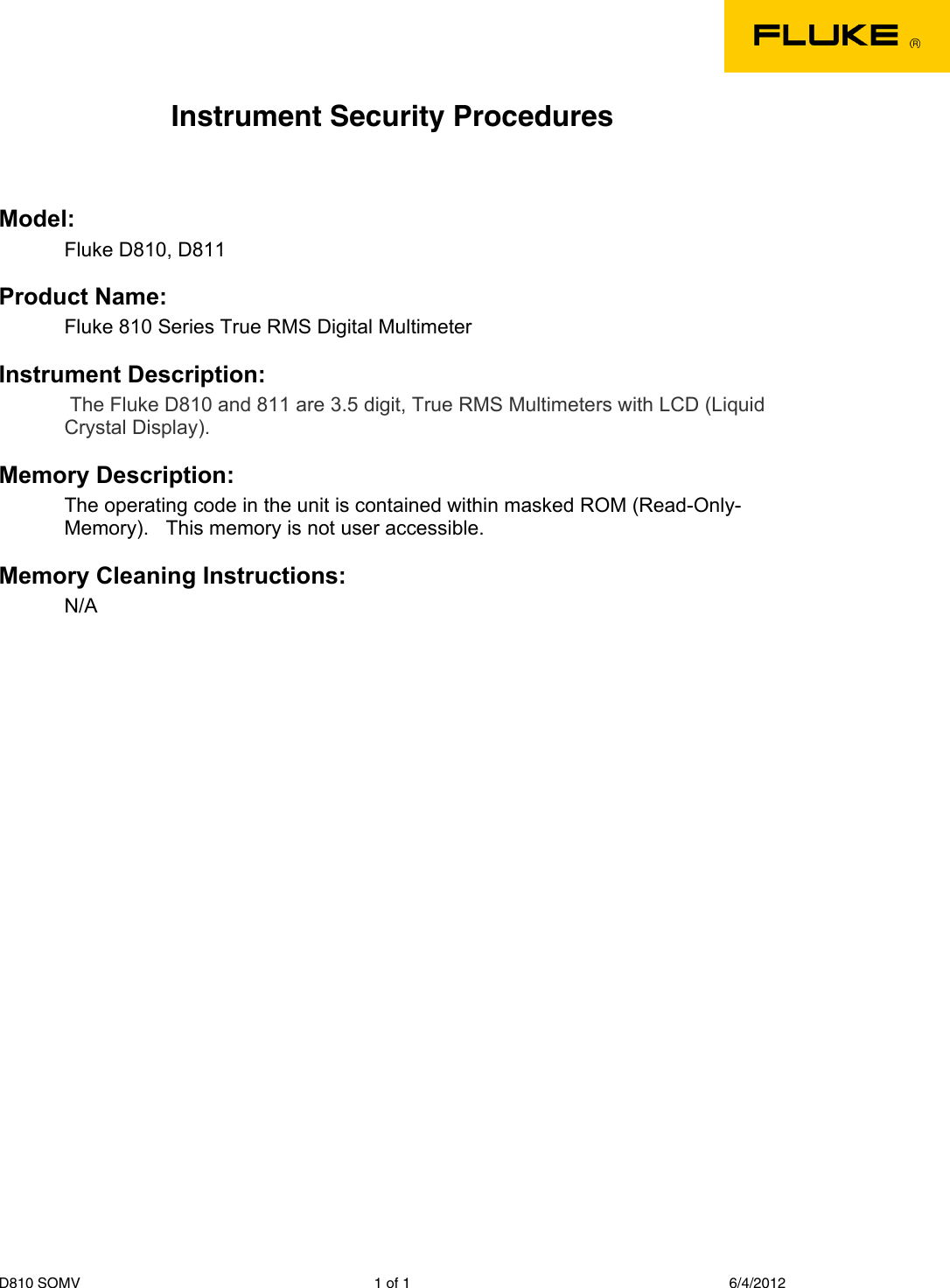 Page 1 of 1 - Fluke Fluke-810-Users-Manual D810__somv