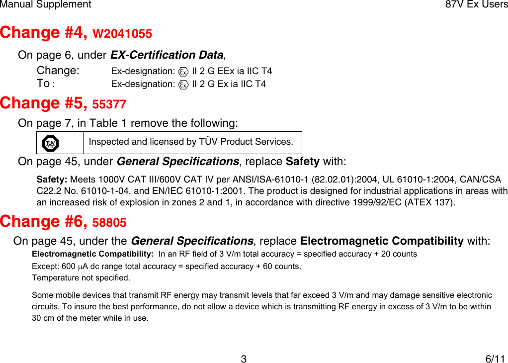 Page 4 of 4 - Fluke Fluke-87V-Ex-Users-Manual MS6