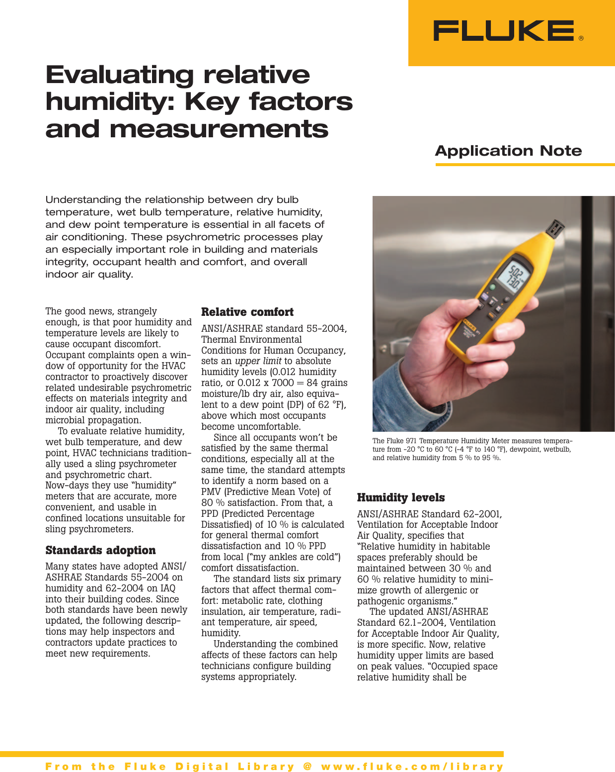 Page 1 of 4 - Fluke Fluke-971-Application-Note- 2412973  Fluke-971-application-note